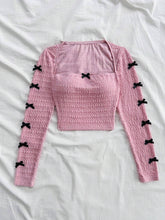 Women Summer Sleeveless Blouse With Pleated Texture, Bow Decor On Neckline And Sleeves, Pink